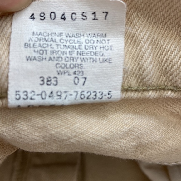 VINTAGE 90s LEVI’S 550 Relaxed Fit Tapered Leg Tan Khaki Denim Jeans size 7 - Picture 9 of 9